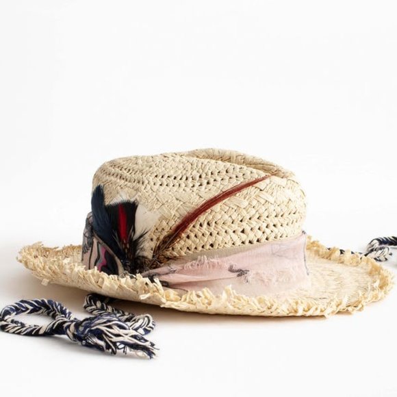 Zadig & Voltaire Florida Hat with cool skull and feathers embellishment - Picture 1 of 6
